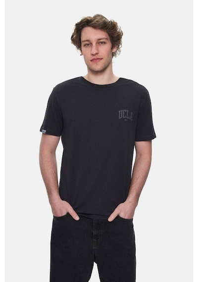 Ucla Tatum Siyah Bisiklet Yaka Baskılı Standard Fit Erkek Tshirt SIYAH