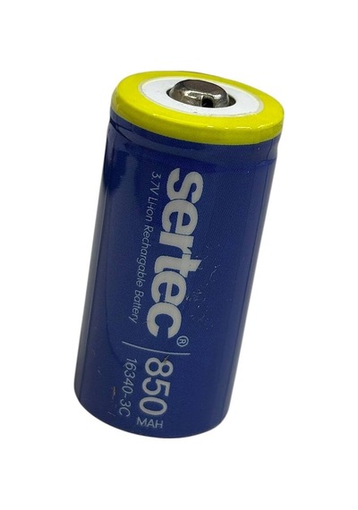 Sertec 3.7v Li-ion 16340 - 850 Mah 3c Başlı Şarjlı Pil Evimdeyokyok