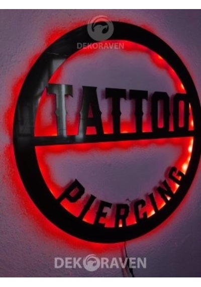 Tatto & Piercing Led Işıklı Tablo-iç Mekan Tabela