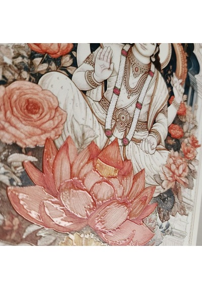 Lord Vishnu Ahşap Tablo - Hinduizm & Yoga Sunak Dekoru - 16x24 Cm Özel Baskı Spiritüel Sanat