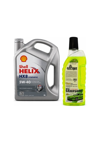 Shell Helix Hx8 Motor Yağı 5w-40 4 Litre + Oto Şampuan 1000 ML