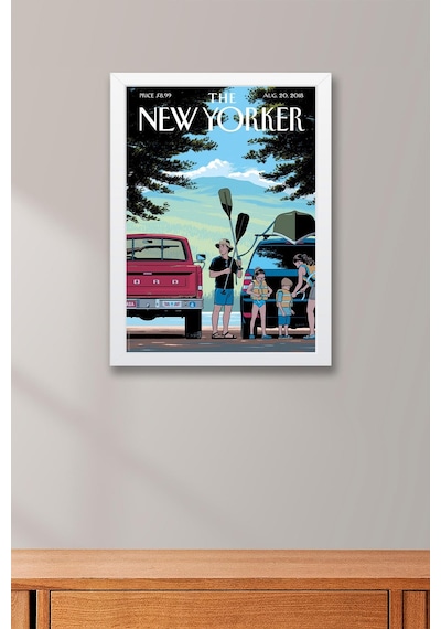 The New Yorker Çerçeveli Tablo August 20 2018 - Göle Gidiş Tablosu