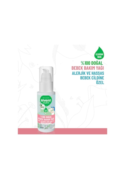 Siveno %100 Doğal Bebek Yağı Organik Jojoba Bakım Masaj Yağı Bitkisel Vegan 50 ml