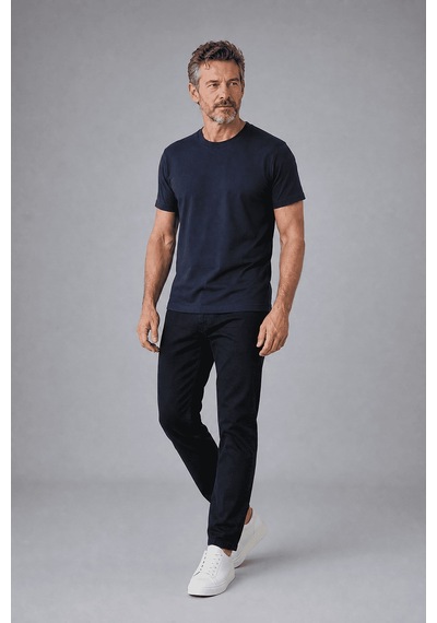 Bisse Lacivert Studio Bisiklet Yaka T-shirt Bsts26y26320 D39