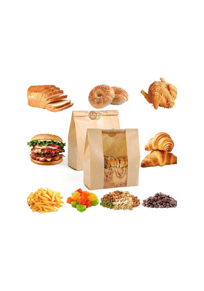 20 Adet 21x30 Pencereli Kraft Kese Kağıdı Gıdaya Uygun Poğaça Tost Sandviç Simit Kağıdı 18 X 29 Cm