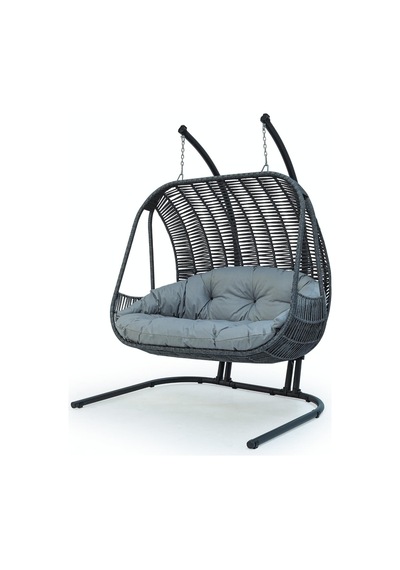 Kupa Loft Rattan Salıncak Çift Kişilik Antrasit Hamak Kupa Loft Rattan Salıncak Çift Kişilik Antrasit Hamak