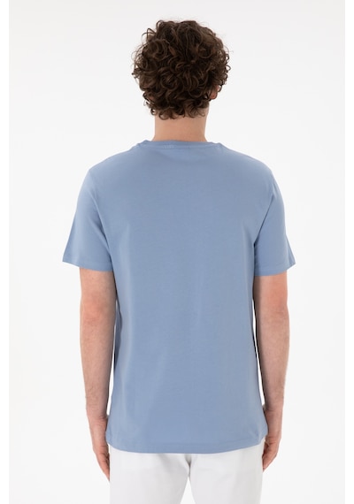 U.S. Polo Assn. Erkek Regular Fit Bisiklet Yaka Mavi Basic Tişört 50305928-VR036