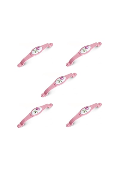 5 Adet Tomurcuk Porselen Mobilya Dolap Kulp 128 Mm Pembe Gül Pembe