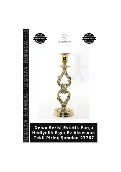 Delux Serisi Estetik Parça Hediyelik Eşya Ev Aksesuarı Tekli Pirinç Şamdan 27767 Çok Renkli