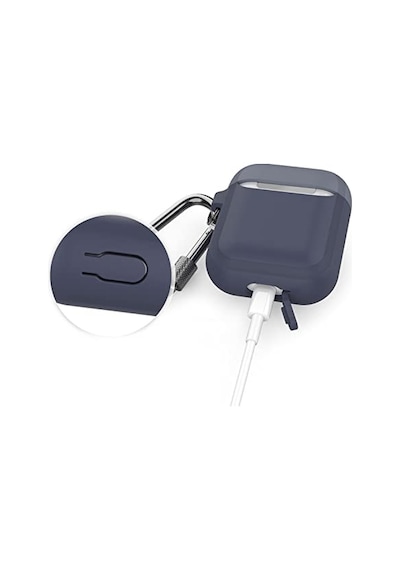 Airpods 1 2 Nesil Uyumlu Silikon Kılıf Mat Yumuşak Doku, Darbe Emici, Karabinalı Kemer Klipsi, Kablosuz Şarj Diğer
