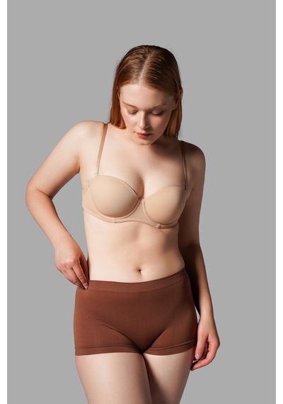 Fit Women Kadın Boxer Toparlayıcı İz Yapmayan Seamless Örme Boxer 2001 Kahverengi