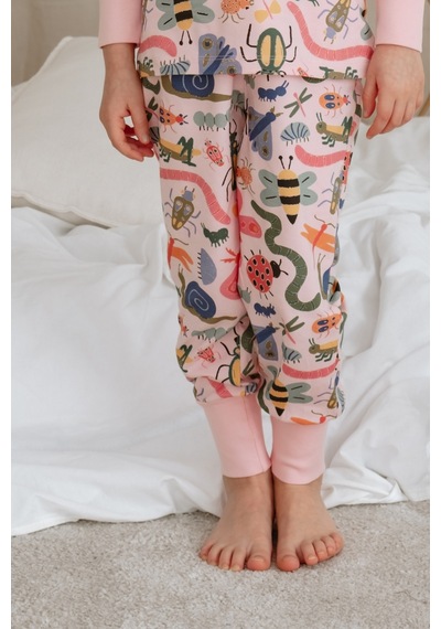 Oh La La Koala Renkli Böcek Desenli Pijama Alt Pembe