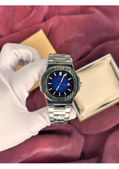 Patek Philippe Lacivert Kadran Erkek Kol Saati Gümüş