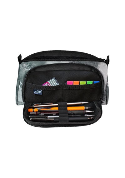 Jacbag Prime Xl-lastik Ayraçlı İki Bölmeli Kalem Kutusu Prime Xl-gri Bulut renkli