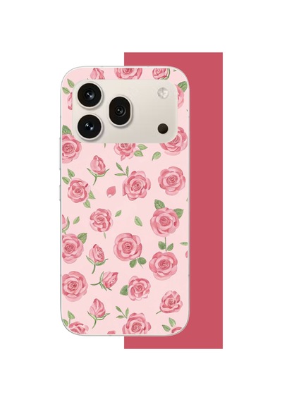 Honor 600 Pro Uyumlu Pembe Gül Uv Baskılı Silikon Kılıf Renkli