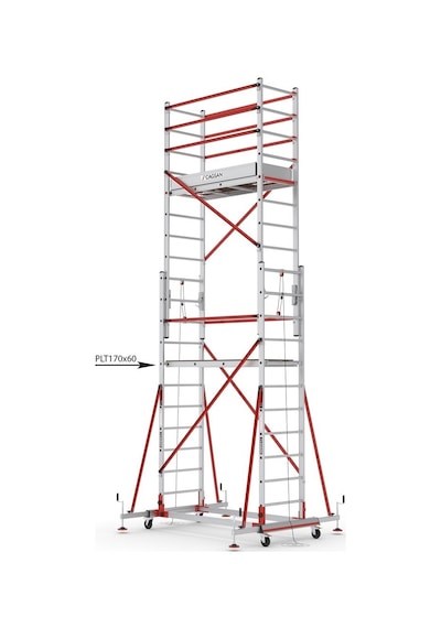 Çağsan 2x11 Basamaklı 6,4 M. Çalışma Yüksekliği Telesafe Xln Premium - İki Parçalı Alüminyum İskele S006 Xln Pr