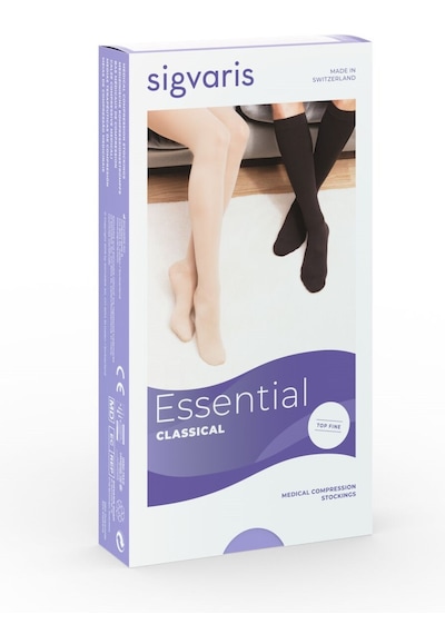 Sigvaris Essential Classical Topfine Select Diz Altı Smal +plus Siyah Orta Ccl 2 S Açık Long (Uzun)