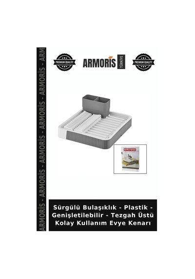 Sürgülü Bulaşıklık - Plastik - Genişletilebilir - Tezgah Üstü Kolay Kullanım Evye Kenarı Çok Renkli