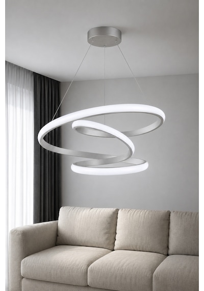 AvizeGO Lina Led Sarkıt Avize Beyaz Işık Gri
