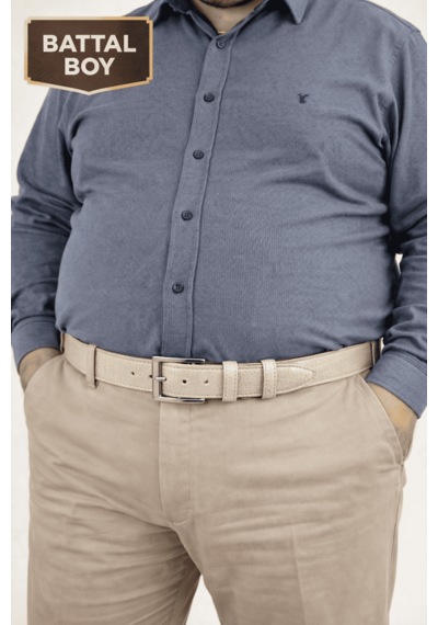 Parscraft Battal Boy / Büyük Beden / Uzun Boy Xxxl 3,5 Cm Klasik Erkek Hakiki Deri Kemer 170 Cm E Kadar Beyaz