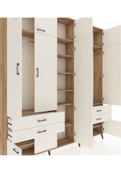 Arges Dolap 12 Raflı 4 Çekmeceli 2 Askılı 220x30x243 Çam-aytaşı/aytaşı Aytası/aytası Arges Dolap 12 Raflı 4 Çekmeceli 2 Askılı 220x30x243 Çam-aytaşı/aytaşı Aytası/aytası