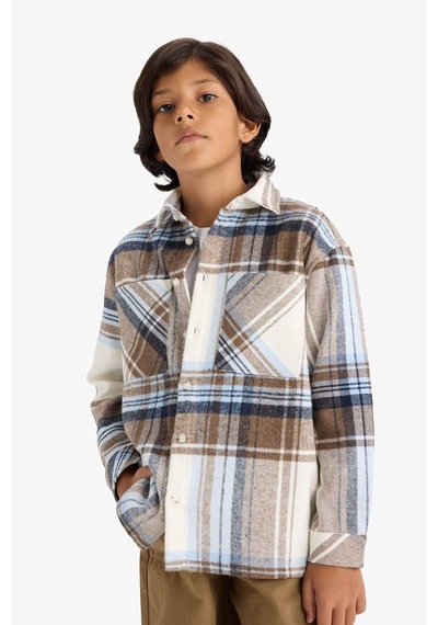 Defacto Erkek Çocuk Oversize Geniş Kalıp Polo Yaka Flanel Uzun Kollu Gömlek F4097a825wnbn550 Kahve Defacto Erkek Çocuk Oversize Geniş Kalıp Polo Yaka Flanel Uzun Kollu Gömlek F4097a825wnbn550 Kahve
