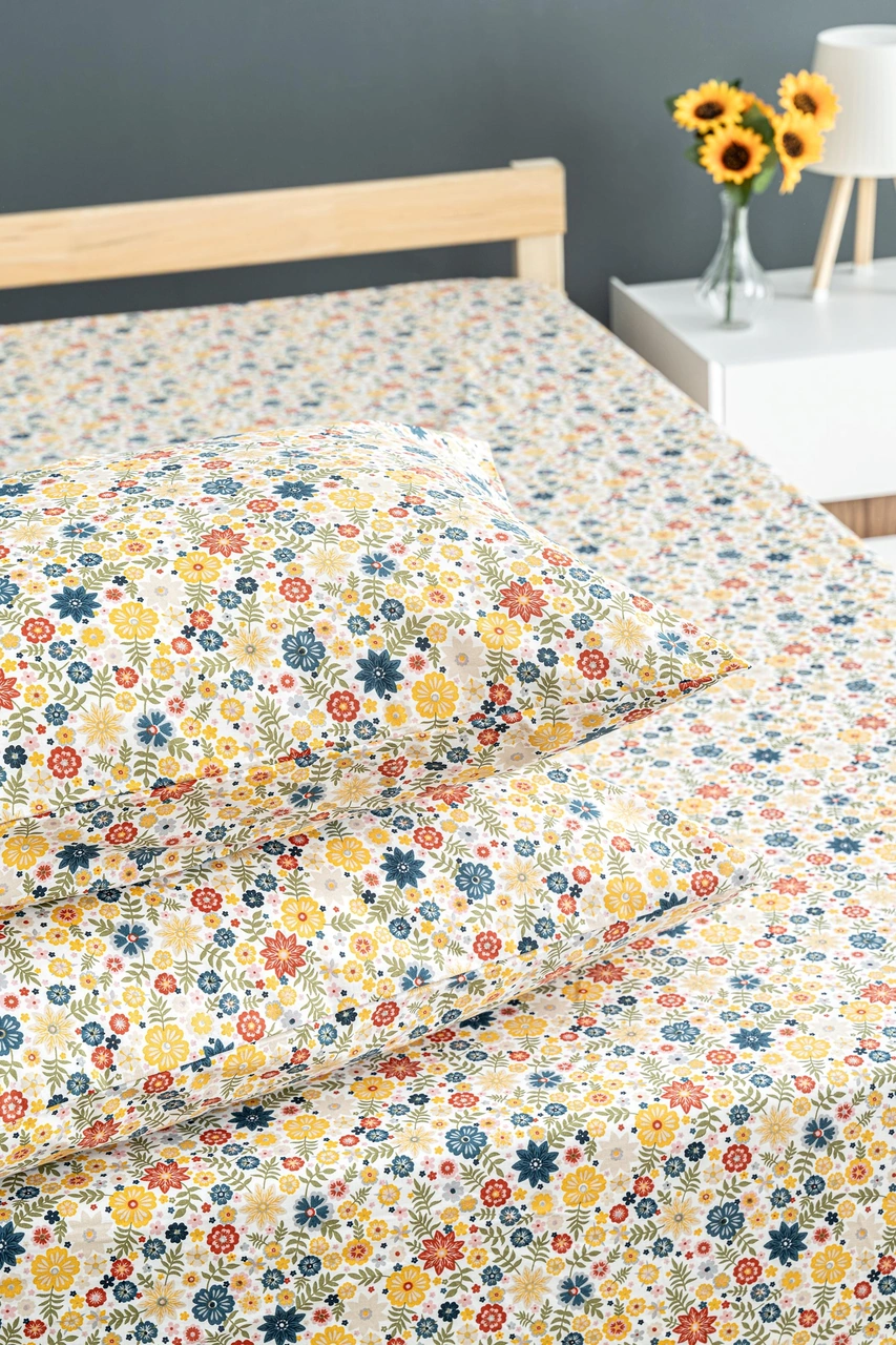 Soley Liberty %100 Pamuklu Çift Kişilik 180 X 200 Lastikli Çarşaf Seti Sarı