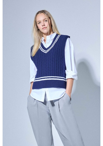 Defacto Okula Dönüş Coool Regular Fit V Yaka Yelek D4686ax25wnnv37 Lacivert Defacto Okula Dönüş Coool Regular Fit V Yaka Yelek D4686ax25wnnv37 Lacivert
