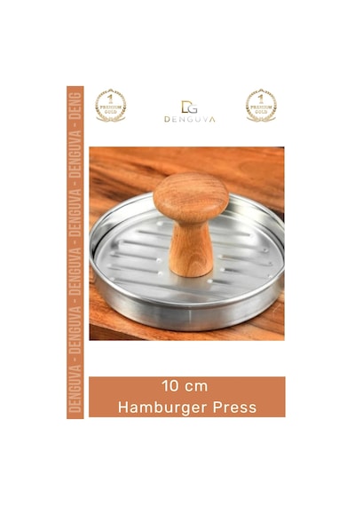 Köftekalıbı Profesyonel Metal Ahşap Saplı Gurme Köfte Şekillendirici Izgara 10 Cm Hamburger Press Çok Renkli