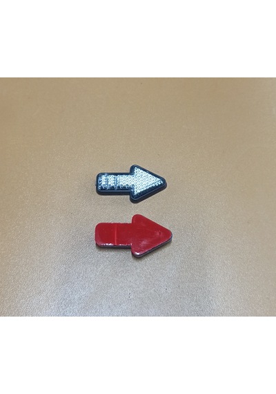 Mini Ok Yönlü Beyaz Renk Reflektör Yapışkanlı 2 Adet Plastik