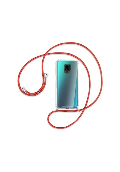Teknomoda Xiaomi Redmi Note 9 PRO Kılıf Boyun Omuz Askılı iPli Anti Şok Köşe Korumalı Şeffaf Silikon
