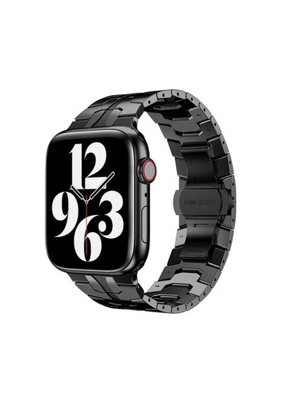 Apple Watch Uyumlu Ultra 49mm Kordon Krd-63 Metal Strap Kayış - Siyah
