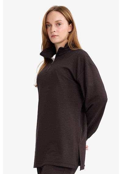 Defacto Regular Fit Fermuarlı Yaka Uzun Kollu Tunik F5771ax25aubn338 Kahve-bn338