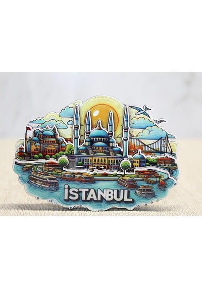 Ahşap İstanbul Temalı Magnet Alk4598 Çok Renkli