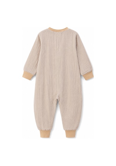 Babyhola Çocuk Uyku Tulumu 1-8 Yaş Unisex Uzun Kollu 1 Tog %100 Pamuk Müslin 2706 Bej