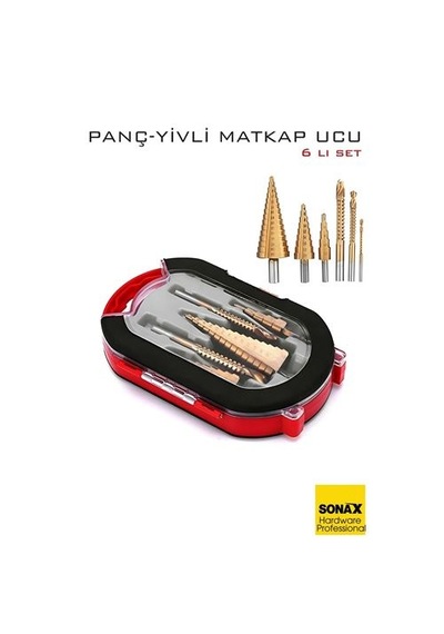 Zenvac 6'lı Titanyum Kaplama Kademeli Panç Matkap Ucu Seti Metal, Ahşap Ve Plastik İçin Zenvac29