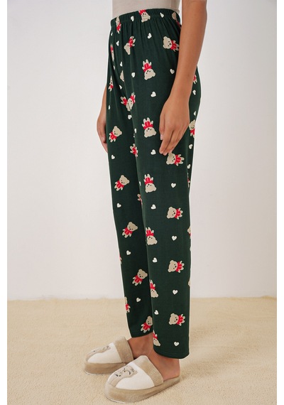 Bigdart 4323 Desenli Pijama Altı - A. Zümrüt Yeşili