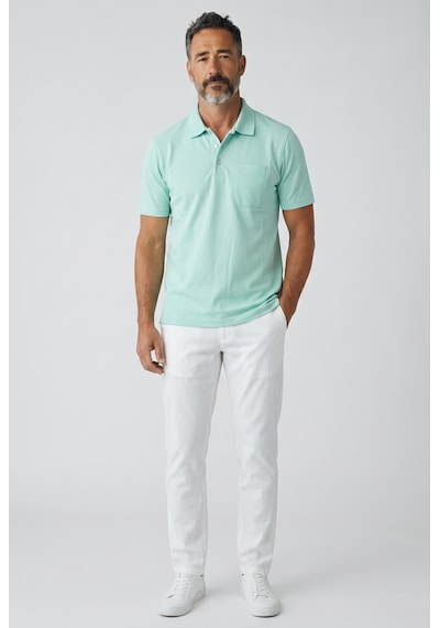 Erkek Yakalı Cepli Lacoste Kumaş Mint Yeşili Tshirt