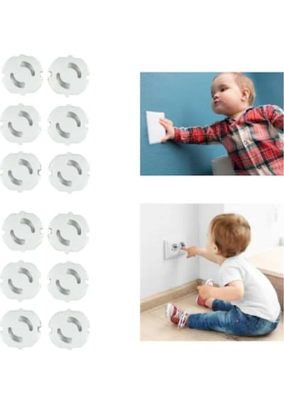 6x Çocuk - Bebek Priz Emniyeti Güvenliği Korumalı Priz Kapağı 6 Adet Beyaz
