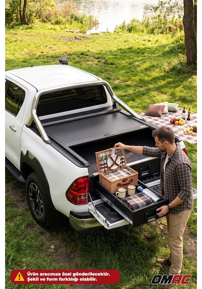 Mitsubishi L200 2019-2023 Uyumlu Araca Özel Omback Sürgülü Bagaj Kapama Siyah