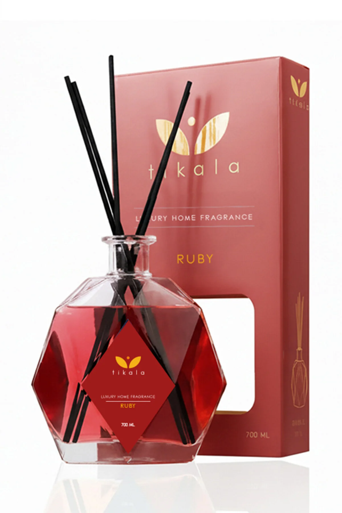 Bambu Çubuklu Kristal Oda Kokusu Ruby 700 Ml - Home Fragrance 700 Ml Tarçın