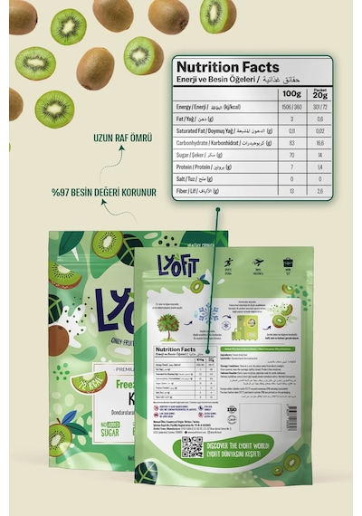 Lyofit Food Freeze Dried Kivi 20 G