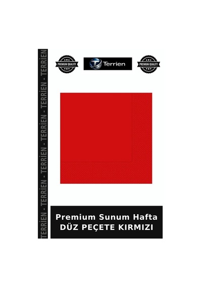 Premium Sunum Hafta Düz Peçete Kırmızı