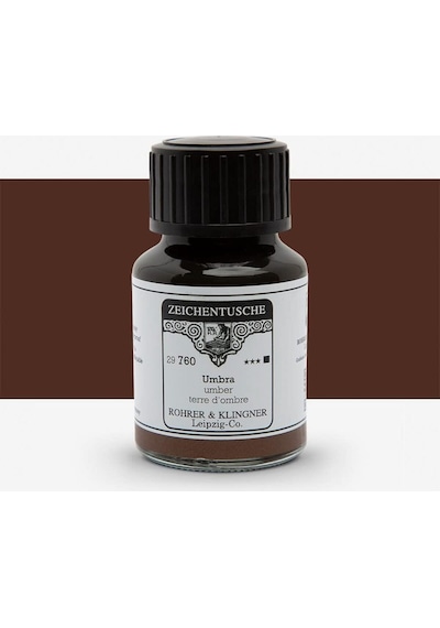 Rohrer&klingner Kaligrafi Mürekkebi Zeichentusche 29-airbrush-fırça-divit-sulu Boya 50ml-760-umber Çok Renkli