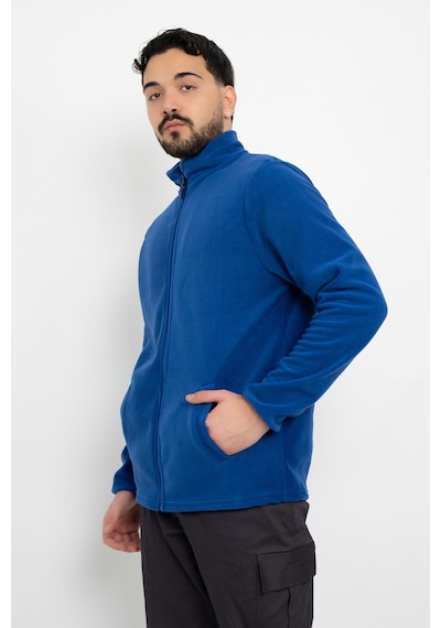 Dasüniforma Unisex Anti-pilling Tüylenme Yapmayan Standart Fit Tam Fermuarlı Soğuk Geçirmez Polar Hırka Mavi