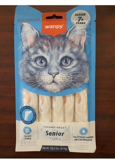 Senior Kedi Ödülü, Ton Balıklı Creamy Treat, 7+ Yaş, 70g 5x14g