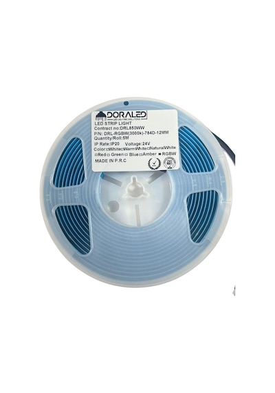 24v Cob Rgbw Şerit Led 12mm Pcb Esnek Cob Şerit Led Rgb+gün Işığı 784 Ledli Ip20 5m