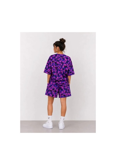 Butik İstanbul Oversize Kalıp Pubg Bape X Shark Nakışlı Cepli Şort Takım - Mor