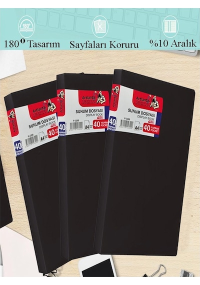 Mavi Sunum Dosyası 80 Li 2 Adet Poşet Dosyalı Katalog Dosyası 80 Poşetli Kendinden Dosya Plastik Kapaklı Mavi