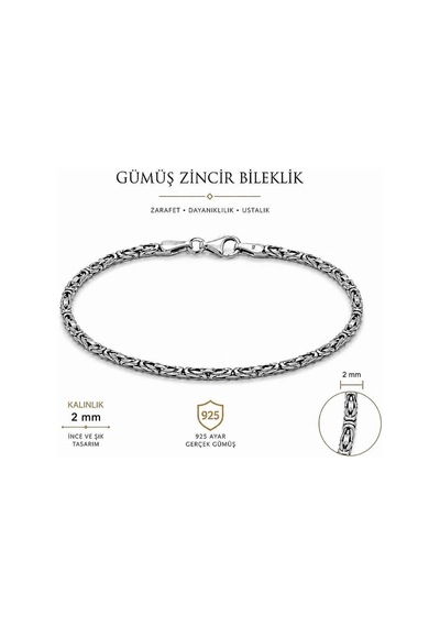 Tesbihane 925 Ayar Gümüş 3 Mm Erkek Kral Bileklik